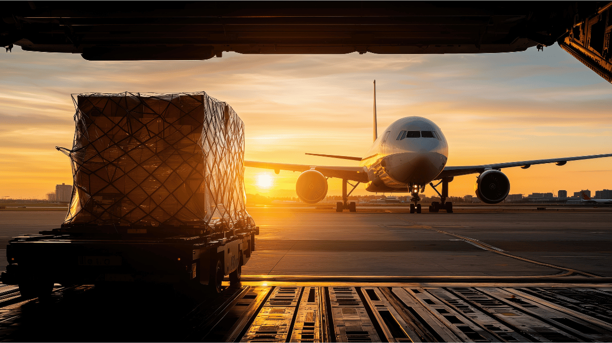 A plane ready to load up cargo as a freight forwarding service
